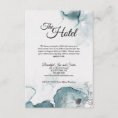 Aquamarine Hochzeitsunterkunft in Wasserfarben Begleitkarte (Vorderseite)