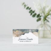 Aquamarine Holzkohle und goldene Farbe Visitenkarte (Stehend Vorderseite)