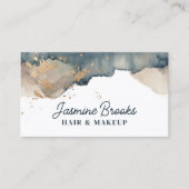 Aquamarine Holzkohle und goldene Farbe Visitenkarte (Vorderseite)