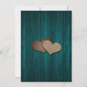 Aquamarine Holzsaitenhochzeit Einladung (Rückseite)