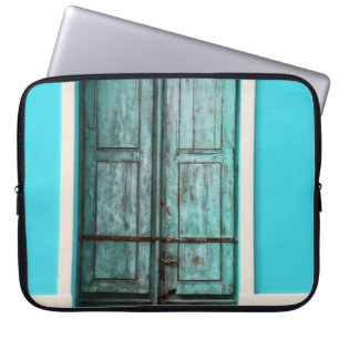 AQUAMARINE HOLZTÜR GESCHLOSSEN LAPTOPSCHUTZHÜLLE