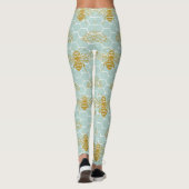 Aquamarine Honigwabenbienen Leggings (Rückseite)