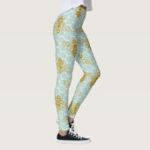 Aquamarine Honigwabenbienen Leggings (Rechts)