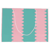 aquamarine, hübsche, anpassbare, blasenpink große geschenktüte (Rückseite)