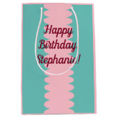 aquamarine, hübsche, anpassbare, blasenpink mittlere geschenktüte (Vorderseite)