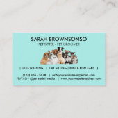 Aquamarine Hunde Visitenkarte (Rückseite)