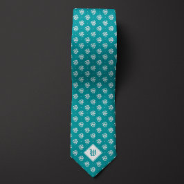 Aquamarine Iconic Dragon Monogram Krawatte
