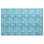 Aquamarine Ikat Fransen-Stammes- Aquarell Stoff (Yard (91,4 cm))