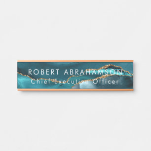Aquamarine Imitate Gold Glitzer Office Türschild N