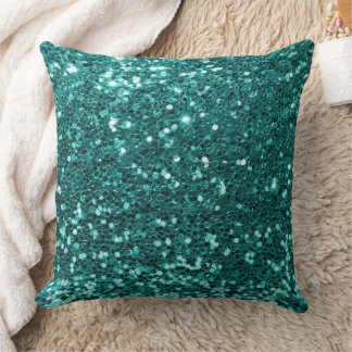 Aquamarine Imitate Sequin Glitzer Throw Kissen