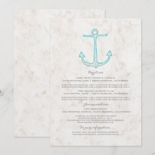 Aquamarine Informationen über rustikale Hochzeiten Einladung
