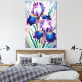 *~* Aquamarine Iris Blume Künstlerisch Iris Malere Leinwanddruck (Insitu (Schlafzimmer))