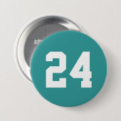 Aquamarine Jersey-Nummer Button (Vorne & Hinten)