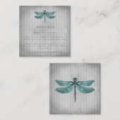 Aquamarine Jeweled Dragonfly-Hochzeit Begleitkarte (Vorne/Hinten)