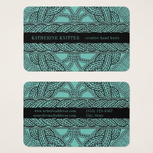 AQUAMARINE KABEL STRICK Oceana Business Card (Vorne & Hinten)