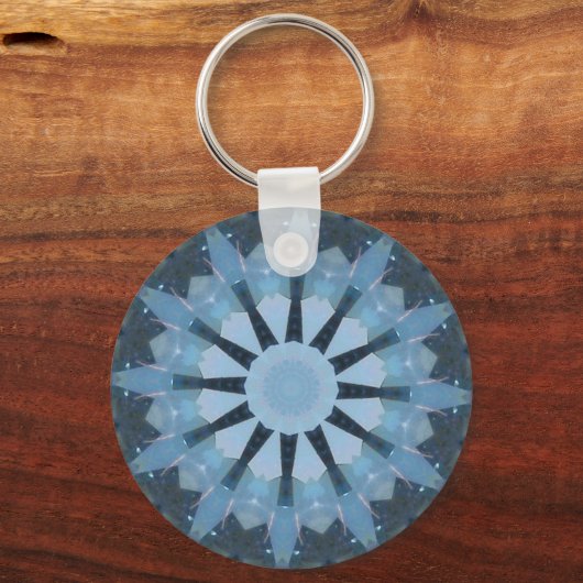 Aquamarine Kaleidoskop Schlüsselanhänger (Vorderseite)