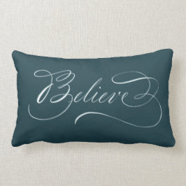 Aquamarine Kalligrafie-Glaube-Pillow Lendenkissen