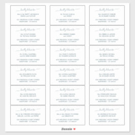 Aquamarine Kalligraphie 18 Wedding Guest Address L Aufkleber