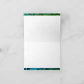 Aquamarine Kalligraphie-Schrift für tropische Palm Dankeskarte (Innenseite)