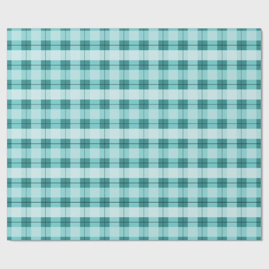 Aquamarine karierte 2,0 geschenkpapier (Flach)