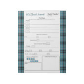 Aquamarine Karierte 5 und 1 Lebensmittel Editor Notizblock (Rotiert)