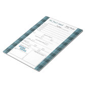 Aquamarine Karierte 5 und 1 Lebensmittel Editor Notizblock (angewinkelt)