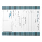 Aquamarine Karierte 5 und 1 Lebensmittel Editor Notizblock (Vorderseite)