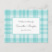 Aquamarine Karierte Babyduschberatungskarten Hinweiskarte (Vorderseite)