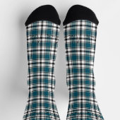 Aquamarine Karierte Socken mit Name HAMbWG (Oben)