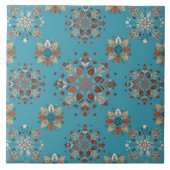 Aquamarine Keramik des Schneeflockenmusters Fliese (Vorderseite)