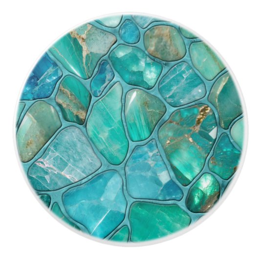 Aquamarine Keramikknauf (Vorderseite)