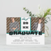 Aquamarine KLASSE der Abschluss-Party Einladung (Stehend Vorderseite)