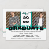 Aquamarine KLASSE der Abschluss-Party Einladung (Vorne/Hinten)