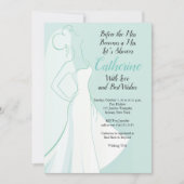 Aquamarine KleiderBrautparty-Einladung Einladung (Vorderseite)