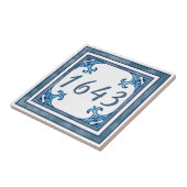 Aquamarine kleine Hausnummer Fliese (Seite)