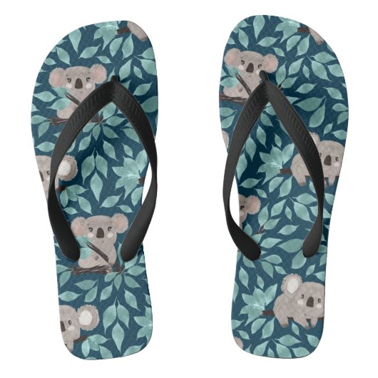 Aquamarine Koala-Bären-Flip-Flops Badesandalen (Fußbett)