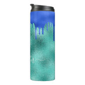 Aquamarine königsblaugrüne Tropfen Thermosbecher (Nach rechts gedreht)