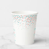 Aquamarine Korallenkonfetti Hochzeit individuelle  Pappbecher (Rechts)