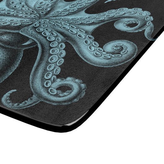 Aquamarine Krake auf Ausschnitt-Brett Schneidebrett (Ecke)