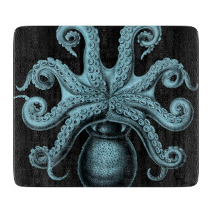 Aquamarine Krake auf Ausschnitt-Brett Schneidebrett