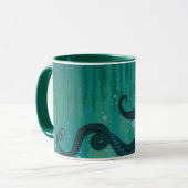 Aquamarine Kraken-Tentakel-Tasse Tasse (Vorderseite Links)