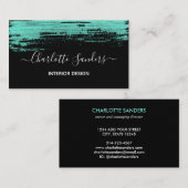 Aquamarine Kreide Farbe elegante Visitenkarte (Vorne/Hinten)