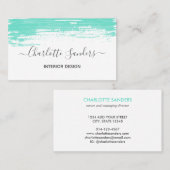 Aquamarine Kreide Farbe elegante Visitenkarte (Vorne/Hinten)