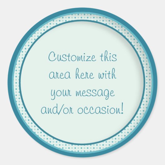 Aquamarine Kreise/Punkte (1) Runder Aufkleber (Vorderseite)