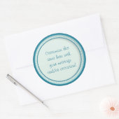 Aquamarine Kreise/Punkte (1) Runder Aufkleber (Umschlag)