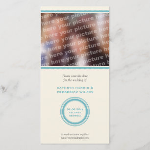 Aquamarine Kreishochzeit speichern Sie das Datum A Save The Date