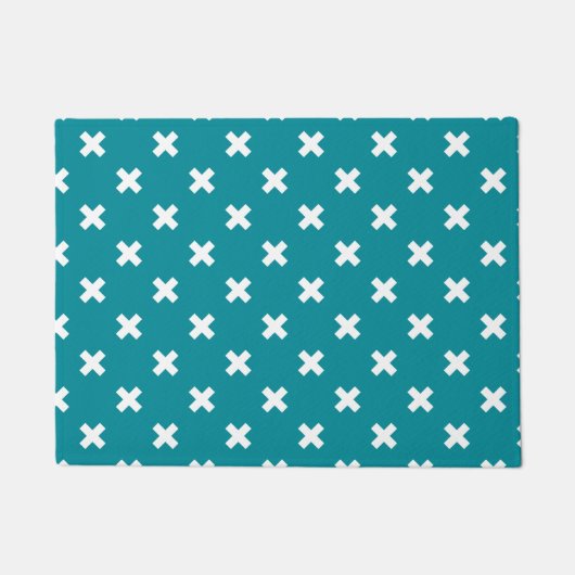 Aquamarine Kreuzstiche Fußmatte (Vorderseite)