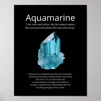 Aquamarine Kristallstein Poster