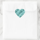 Aquamarine Krummstoff Herz-Aufkleber (Tasche)