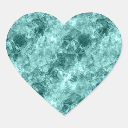Aquamarine Krummstoff Herz-Aufkleber (Vorderseite)